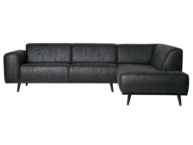 STATEMENT Cornersofa - longchair right - Fabric and legs black