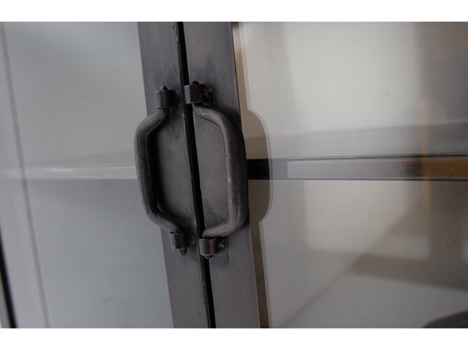 TALENT Kast - 2 glasdeuren - op wieltjes - Zwart metaal