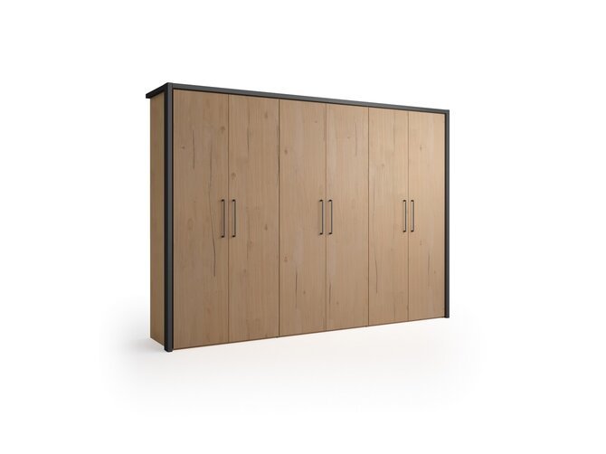 BRONX armoire penderie - 6 portes - finition bois naturel