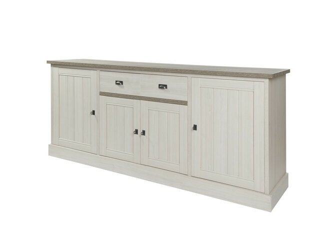 YORK Dressoir - 4 deuren & 1 lade - K467 Lariks & Christal eik licht bruin