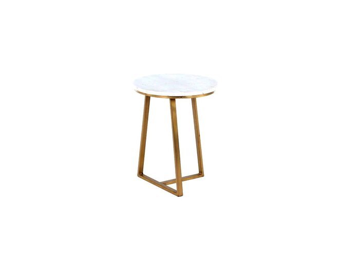 PYRA Sidetable - Marble & Doff gold iron