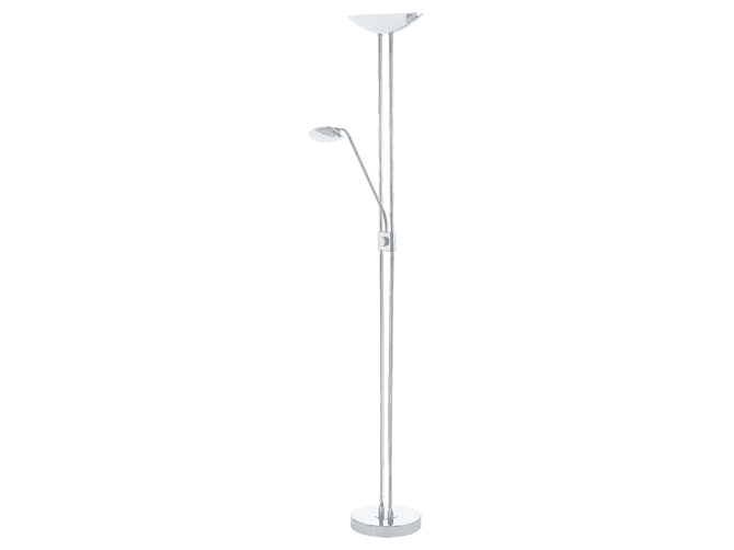 BAYA lampadaire à LED - chrome, abat jour blanc