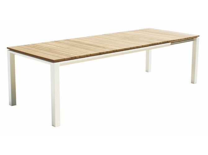 BILBOA Tuintafel - verlengbaar - Wit & Teak