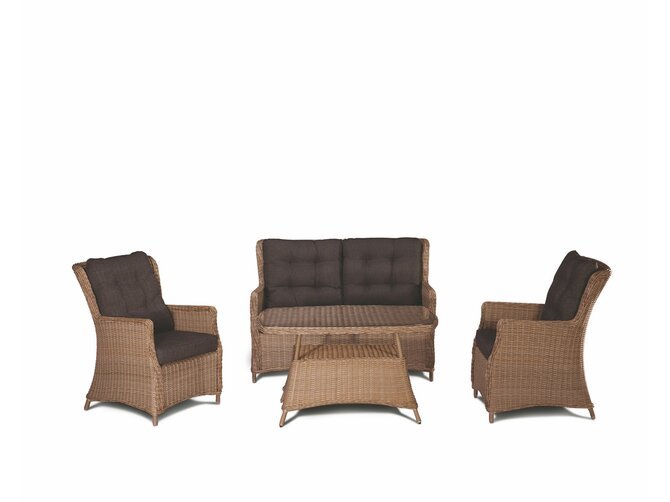 COOLTOWN Gardenset - 2-Seater (143*84/101) - 2 x 1-Armchair (70*87/101) - Coffeetable (76*120/66) - incl. cushions