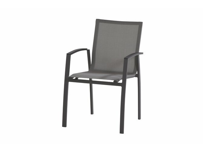TORINO Gardenchair with arms - stackable - mat carbon