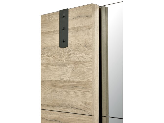 NORA Wardrobe 2 sliding doors - Oak - incl. 12 shelves & 2 hanging rods - 245cm