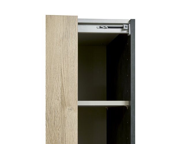 NORA armoire penderie 2 portes coulissantes - chêne - 12 étagères et 2 penderies - 245 cm