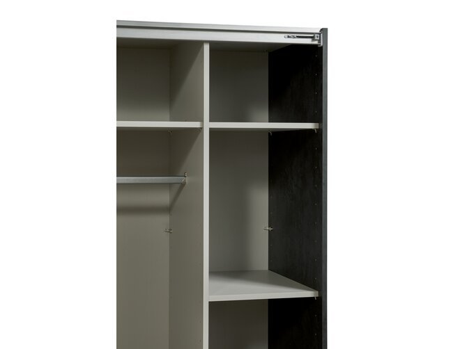 NORA armoire penderie 2 portes coulissantes - chêne - 12 étagères et 2 penderies - 245 cm