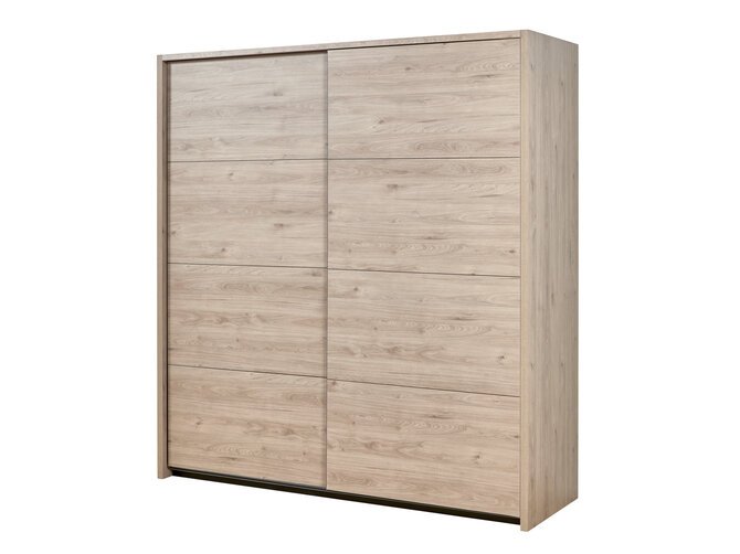 VIOLA Wardrobe 2 sliding doors - Oak Castella - incl. 6 shelves & 1 hanging rod