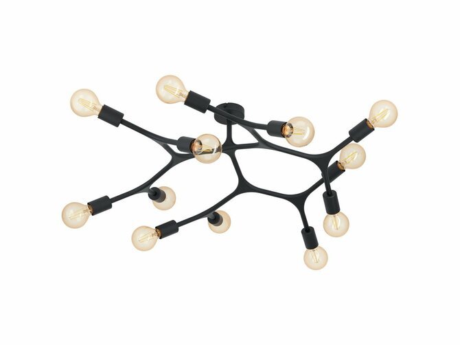 BOCADELLA 1 Ceilinglamp - Black - incl. 12 E27 Led bulbs