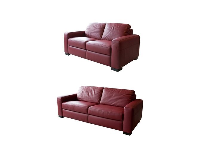 Upgrade from lose sofa elements towards 2 + 3 seater Candro red leather