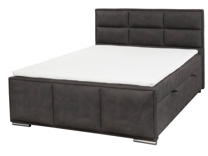 Box spring 140cm with integrated trunk and black upholstery