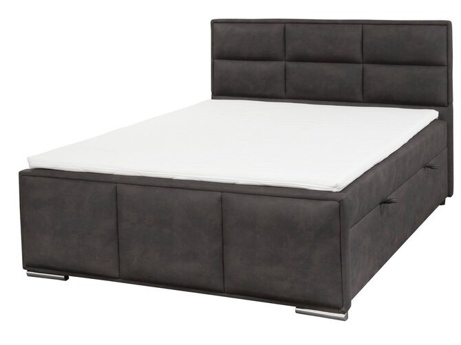 Box spring 180cm with integrated trunk and black upholstery