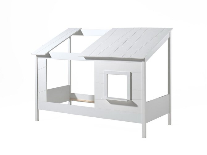 Hausbett Bett mit Dach, weiß, für Matratze 90*200, inklusive Lattenrost